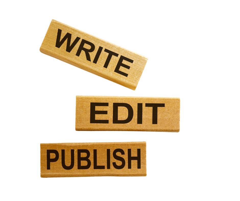 3 words, Write, Edit, Publish